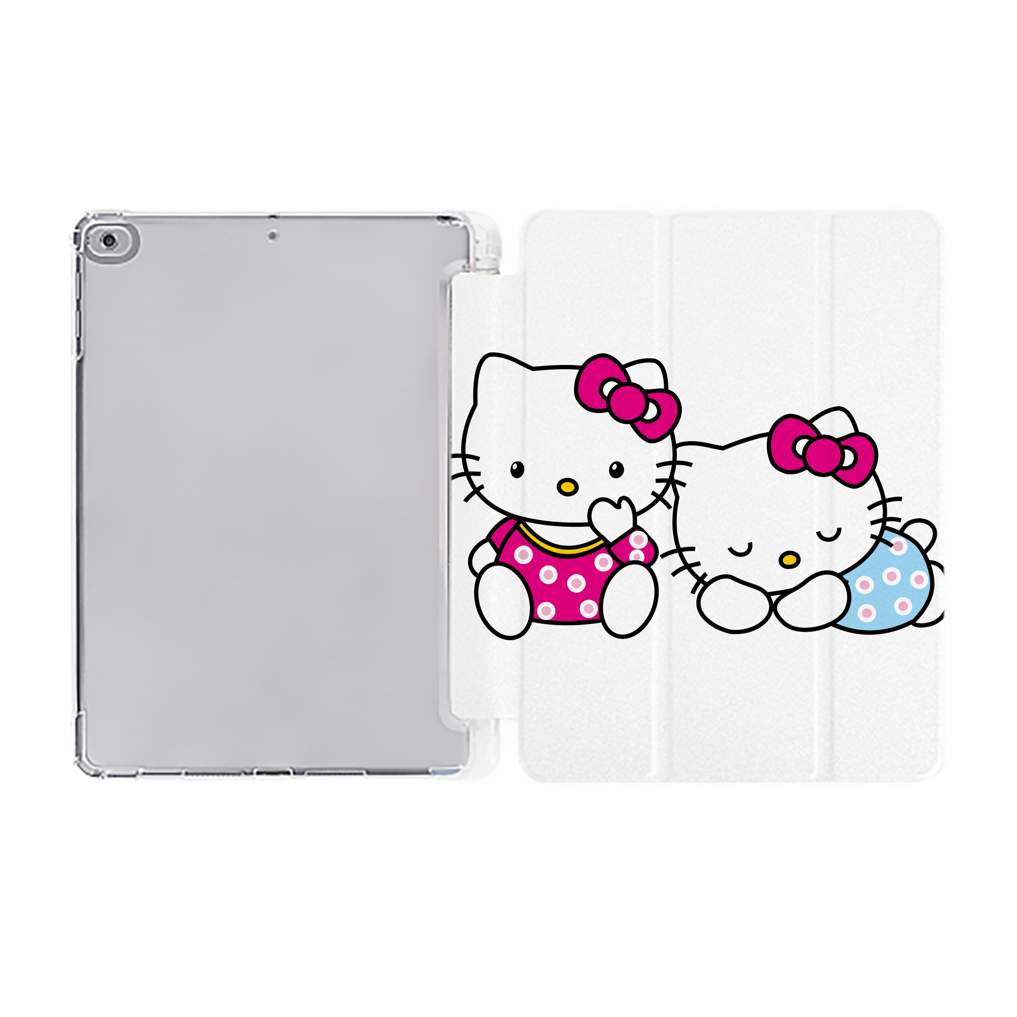 （画像用） Hello Kitty ハローキティ IPad ケース ペン収納付き 三つ折りスタンド PUレザー×シリコン 対応機種9.5/10.5/10.9インチ